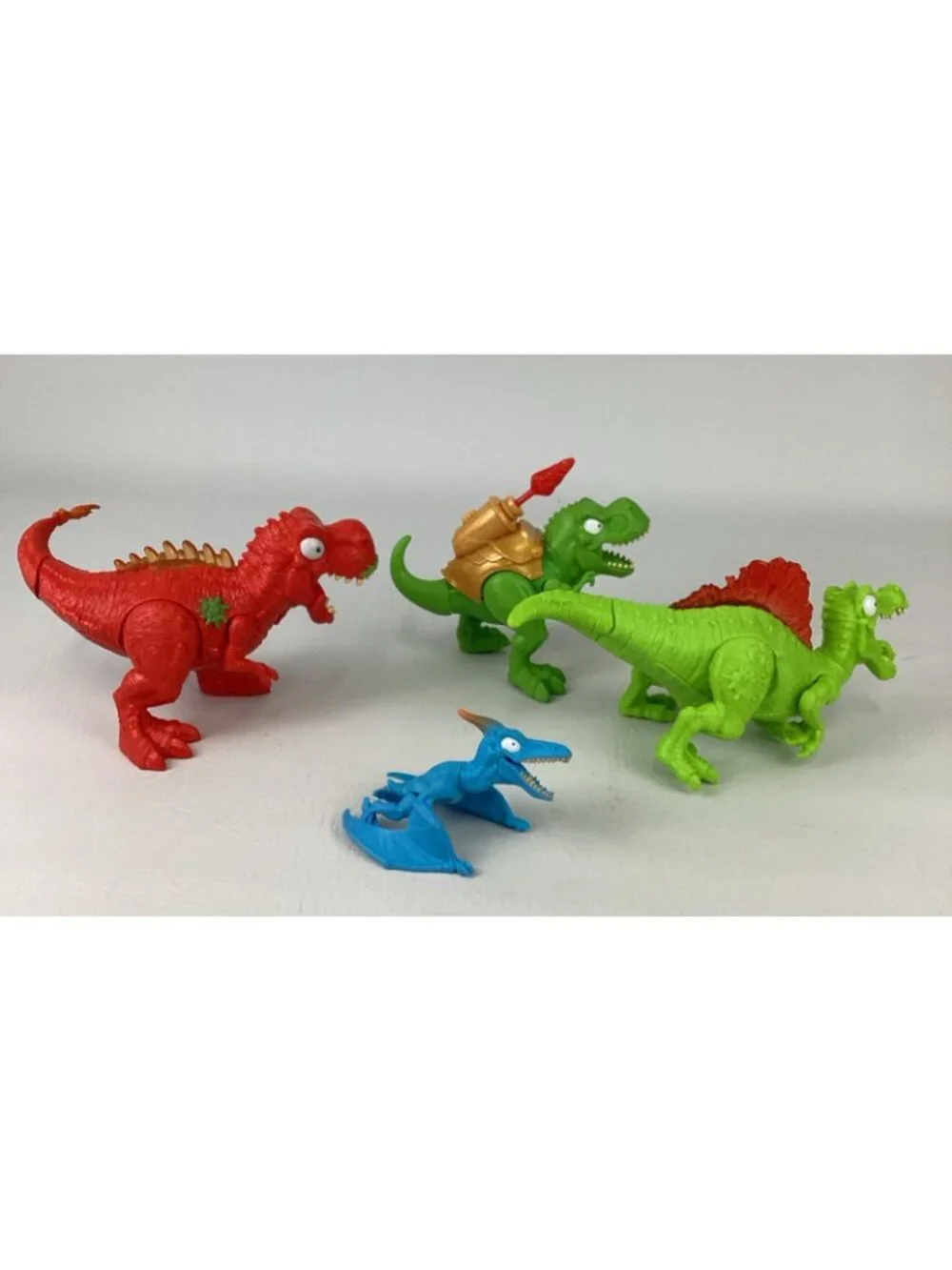 Zuru Smashers Mega Light Up Dinosaur Figure Bundle Lot Launcher Pterodactyl Tour